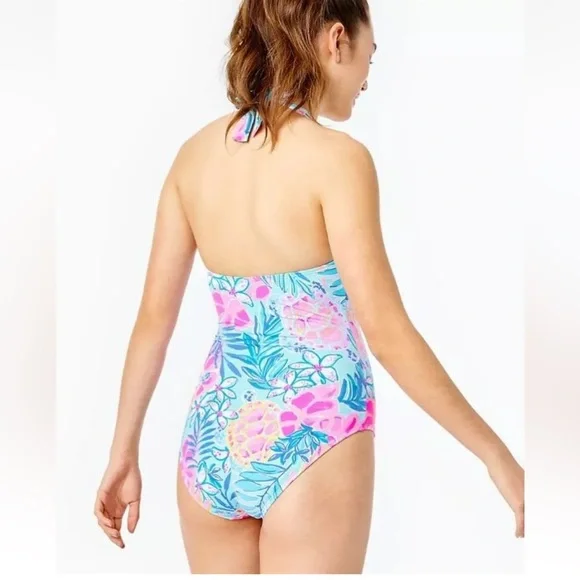 LILLY PULITZER Kolka One Piece Sea Glass Aqua L76056 Women's Swimsuit 2 - Picture 7 of 14